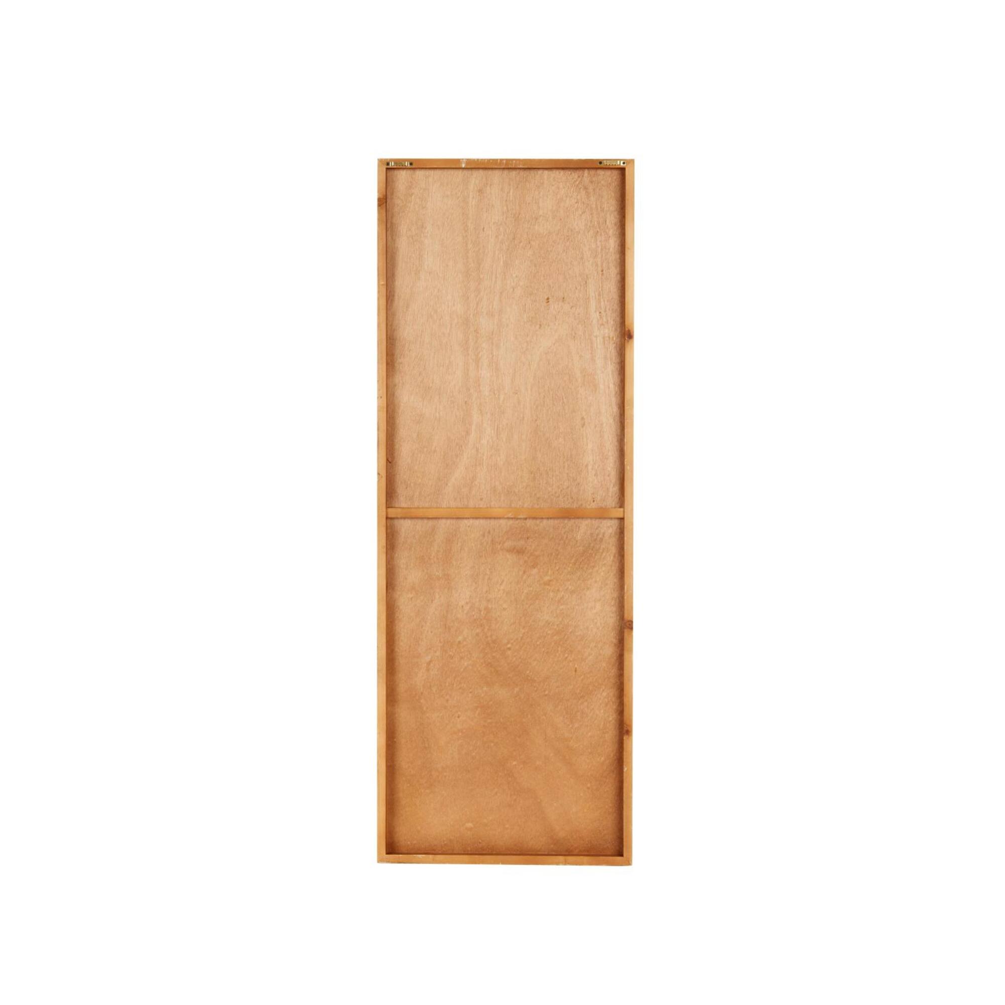 43" x 16" Light Brown Wood Geometric Panel Home Wall Décor with Overlapping Gold Arches